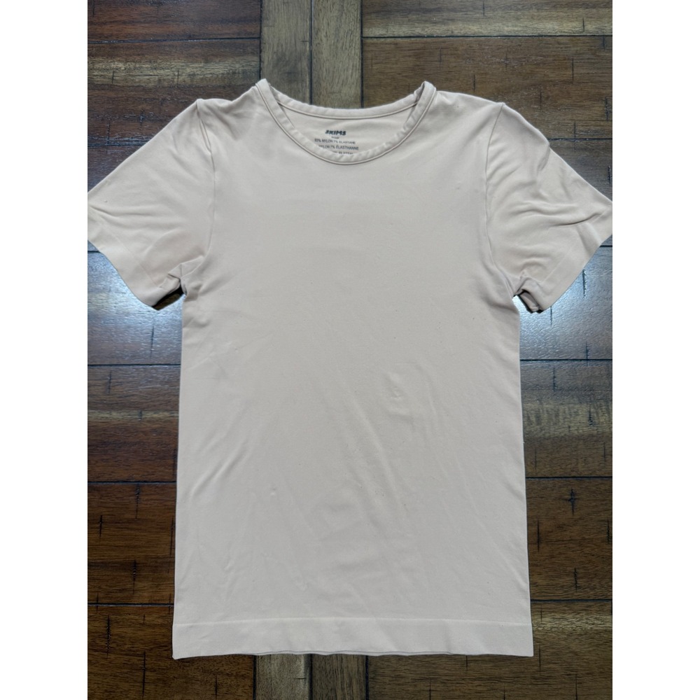 SKIMS Soft Smoothing Seamless T-Shirt Clay Beige Crew Neck Top Small